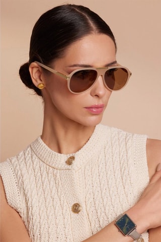 Óculos de sol polarizados unissexo Timberline - Categoria 3 - Bege e castanho