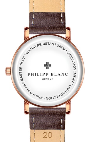 Relógio de quartzo em couro - Castanho e dourado-rosa