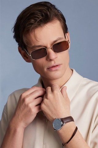 Óculos de sol polarizados unissexo Old School - Categoria 3 - Castanho e dourado