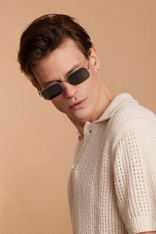 Óculos de sol polarizados unissexo Old School - Categoria 3 - Preto e dourado