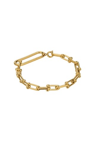 Coffret relógio de quartzo em íon prata, banhado a ouro amarelo, madrepérola e diamante e bracelete Lilou