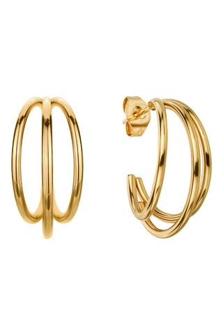 Argolas e brincos Agathe - Dourado e branco