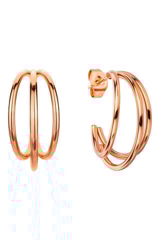 Argolas e brincos Agathe - Dourado-rosa e branco