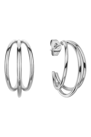 Argolas e brincos Agathe - Prateado e branco