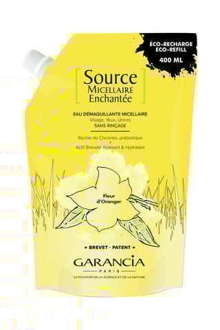 Recharge eau démaquillante vegane Source Micellaire Enchantée - Fleur d'oranger - Visage, yeux et lèvres - 400 ml