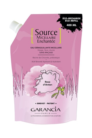 Recharge eau démaquillante vegane Source Micellaire Enchantée - Rose d'Antan - Visage, yeux et lèvres - 400 ml