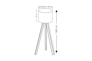 Lampadaire trépied Ayd - Noir - 60 W - 38 x 140 cm