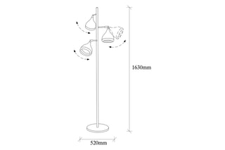 Lampadaire LED Multicolore Picasso - Blanc - 3 x 40 W