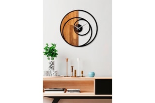 Horloge - Noir et naturel - 56 x 3 x 56 cm