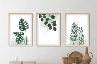 3 tableaux Huhu193 - Vert et blanc - 70 x 50 cm