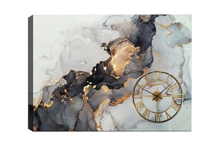 Horloge - 50 x 70 cm - Blanc et doré
