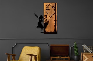 Décoration murale Danse - 42 x 58 x 3 cm - Naturel et noir