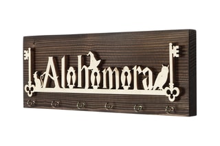Porte-clés mural en bois - Naturel - 40 x 14 x 3 cm