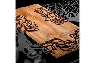 Décoration murale en bois - 92 x 58 x 3 cm - Naturel et noir