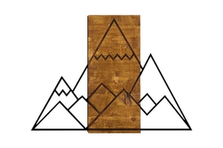 Décoration murale en noyer Mountain - 58 x 78 cm - Noir et naturel