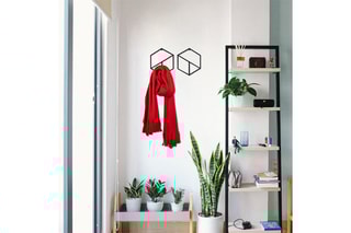 2 porte-manteau Geometric - Noir - 40 x 20 cm