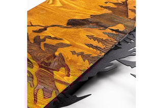 Décoration murale en bois Dag 2 - 38 x 58 cm - Naturel et noir