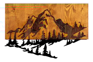 Décoration murale en bois Dag 2 - 38 x 58 cm - Naturel et noir