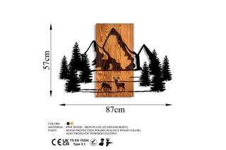 Décoration murale en bois Natural habitat - 87 x 57 cm - Naturel et noir