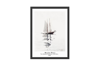 Tableau "Two Masted Schooner with Dory" Winslow Homer - 35 x 45 cm