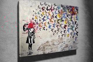 Tableau "Butterfly Girl" Banksy - 50 x 70 cm