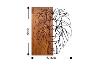 Décoration murale en bois King1 - 47,5 x 58 cm - Imitation noyer et noir