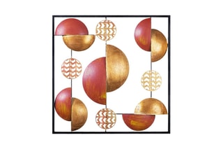 Décoration murale My world - 55 x 55 cm - Noir et doré 
