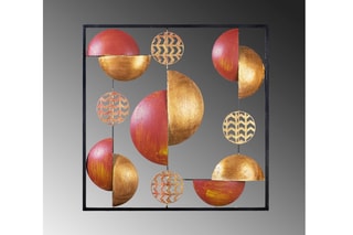 Décoration murale My world - 55 x 55 cm - Noir et doré 