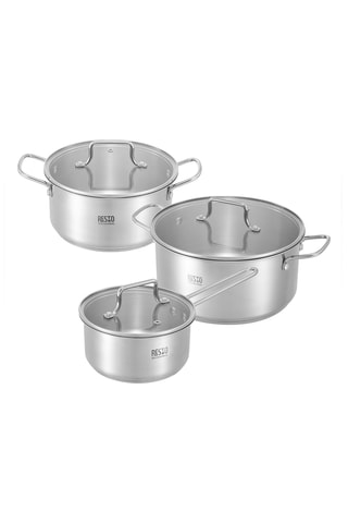 2 Roestvrijstalen Kookpannen en 1 Steelpan