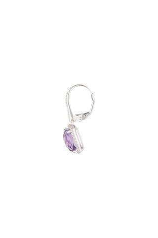 Oorbellen Trang Witgoud, Diamanten en Amethisten
