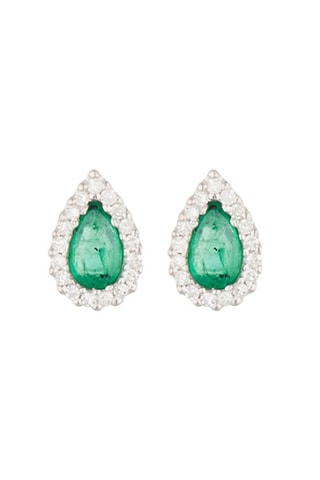 Oorbellen Sunbury  Witgoud, Diamanten en Smaragden