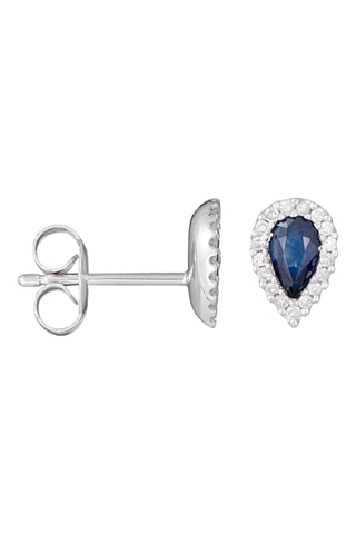 Oorbellen Melton Witgoud, Diamanten en Saffieren