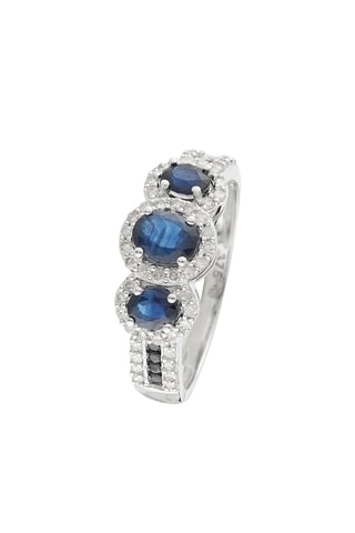 Ring Varis Witgoud, Saffieren en Diamanten