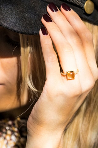 Ring Rose Dragée Geelgoud, Diamanten en Citrien
