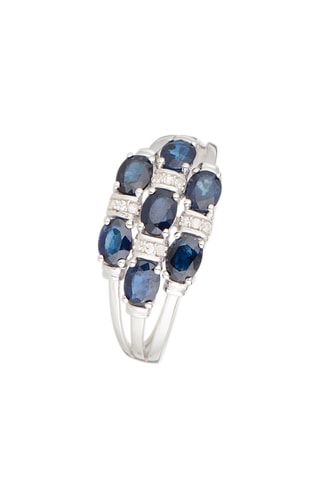 Ring Bohol Witgoud, Saffieren en Diamanten