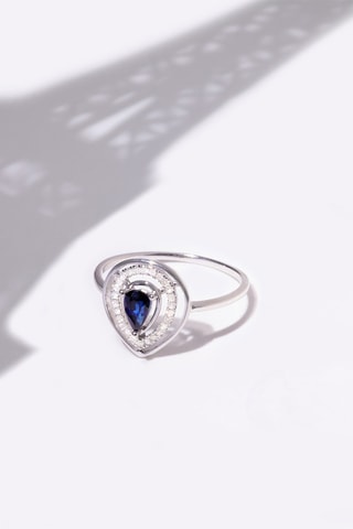 Ring Océane   Witgoud, Saffier 0,3 Karaat/1 en Diamanten 0,09 Karaat/29