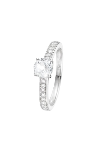 Ring Héra  Witgoud, Diamanten en Topaas