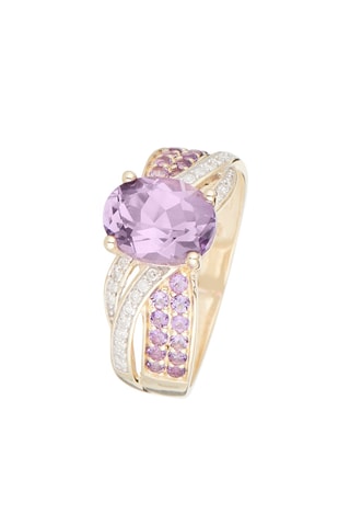 Ring Ballarat Geelgoud, Diamanten & Amethisten