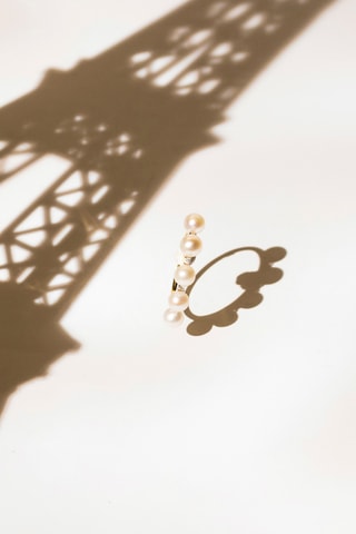 Ring - Geelgoud, Cultivéparels en Diamanten