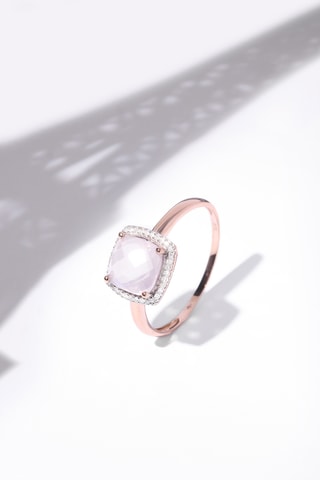 Ring Quartissime Roségoud, Diamanten en Kwarts