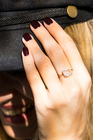 Ring Quartissime Roségoud, Diamanten en Kwarts