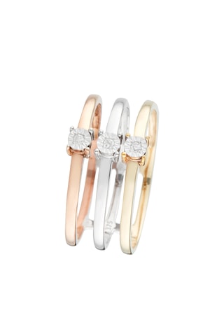 Ring Bario - Witgoud, Geelgoud, Roségoud en Diamanten