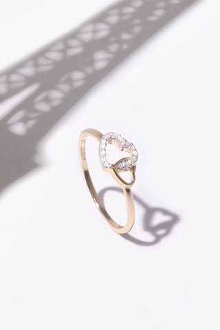 Ring Petit Cœur 
Geelgoud en Diamanten