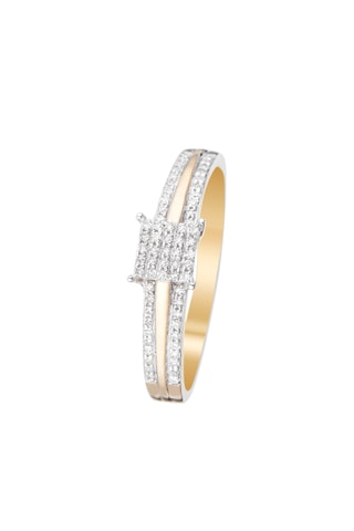 Ring Mon Bonheur  Geelgoud en Diamanten 0,15 Karaat/65