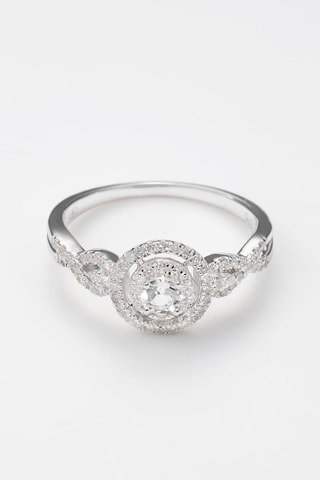 Ring Divine Witgoud, Diamanten en Topaas