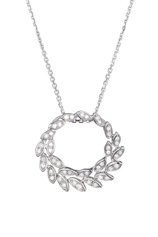 Hanger Comme une Feuille - Witgoud en Diamanten 0,16 Karaat/44