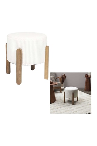 Pouf - 36 x 35 x 35 cm - Beige 