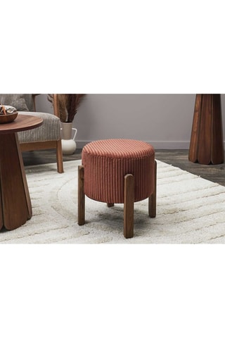 Pouf Scott - Terracotta et naturel