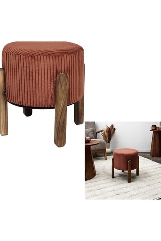 Pouf Scott - Terracotta et naturel