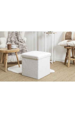 Pouf-coffre pliable - Blanc